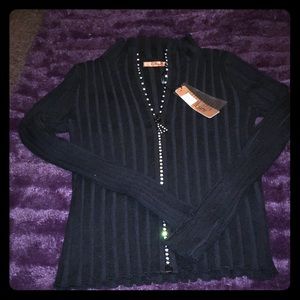 Bellini zip up cardigan with rhinestone detail